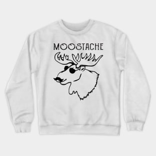 Moose-stache Funny Moose Mustache With Sunglasses Design Crewneck Sweatshirt
